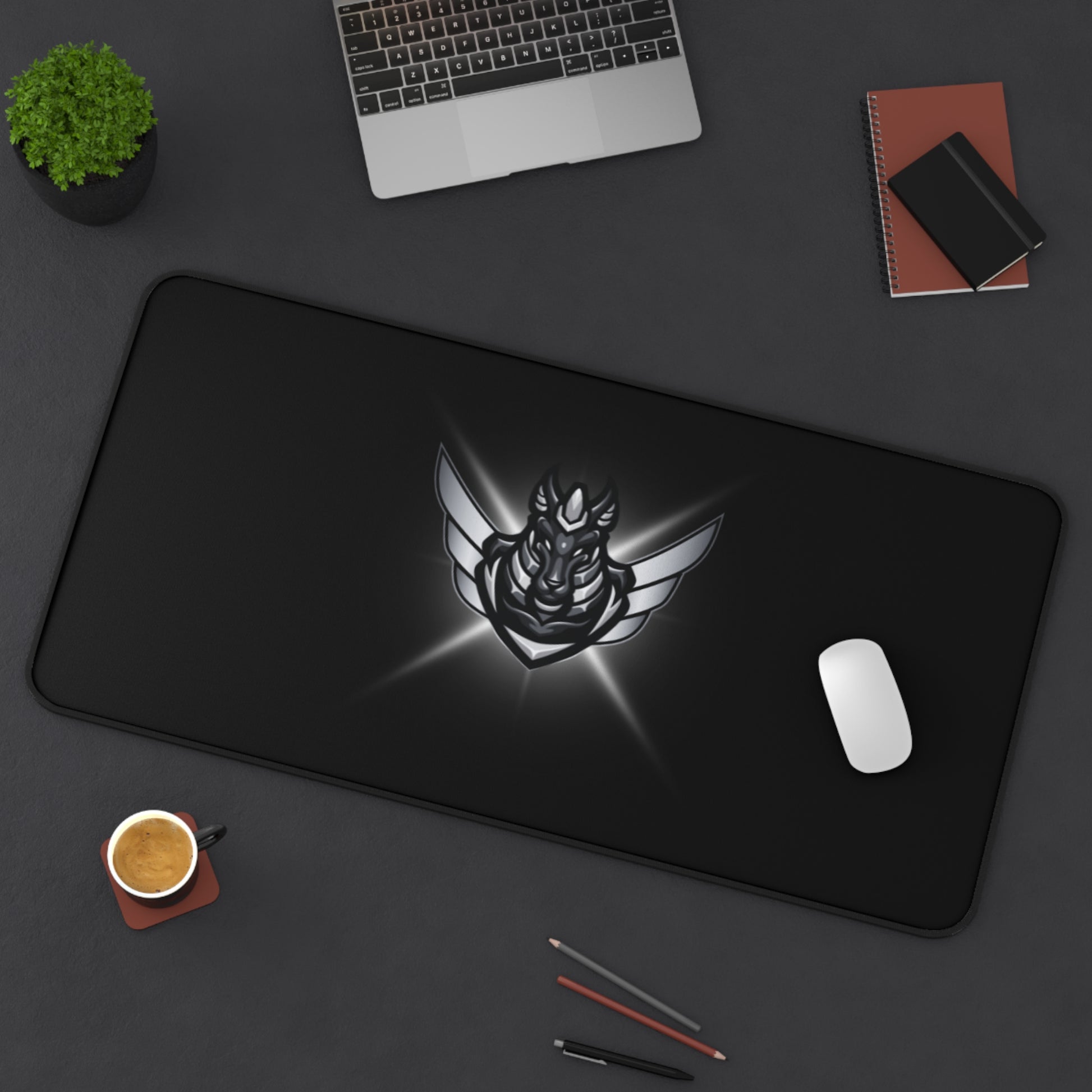 Vicious Esports Desk Mat – Vit/Grå, komfort & stil för gaming och kreativitet